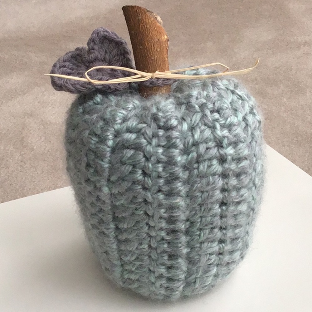 Mint and Grey Fall Pumpkin - Small
